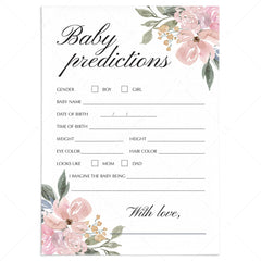 Predictions for baby elegant shower game by LittleSizzle