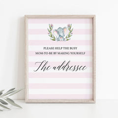 Help mom to be address sign printable for girl baby shower by LittleSizzle