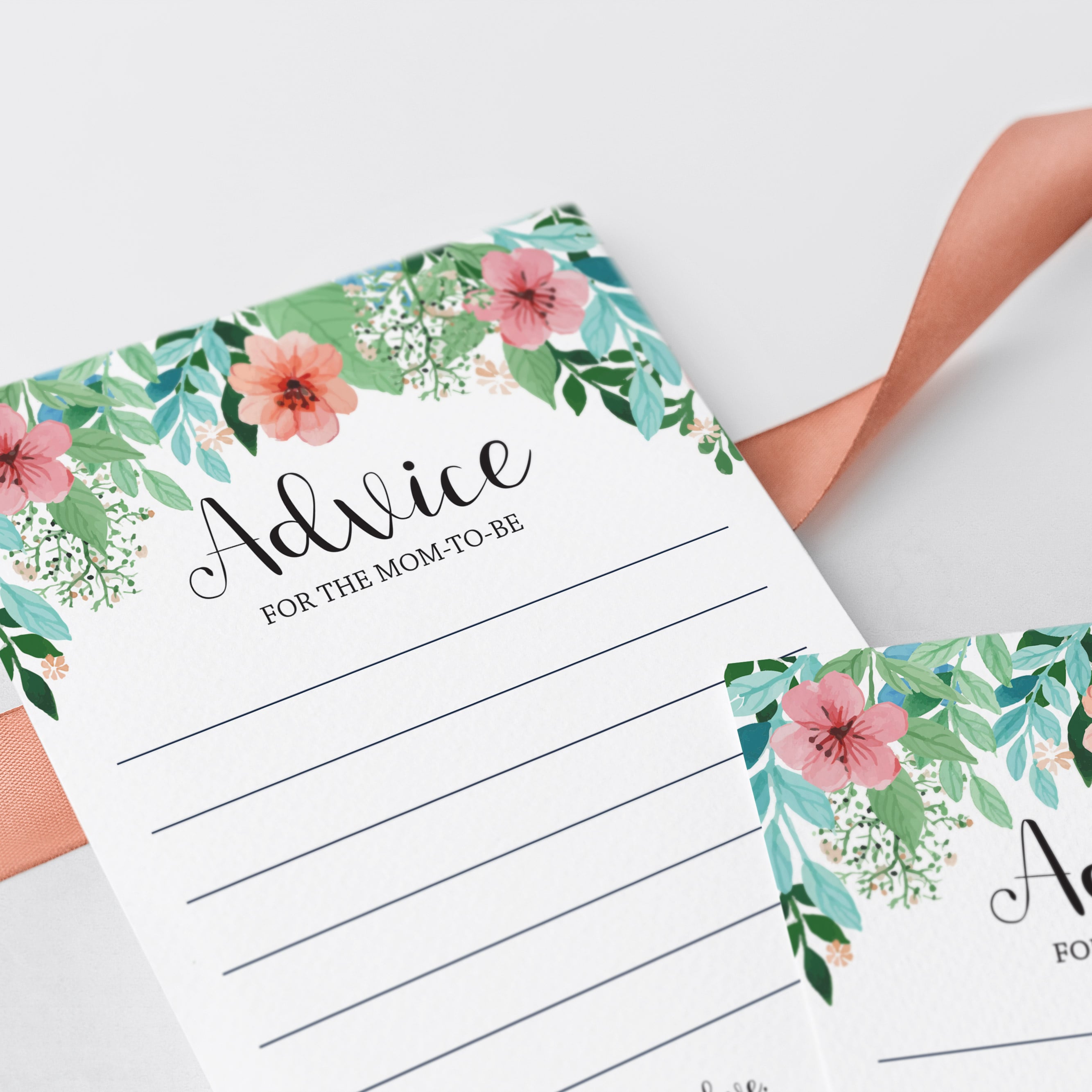 Floral watercolor advice for the mom-to-be baby shower game by LittleSizzle