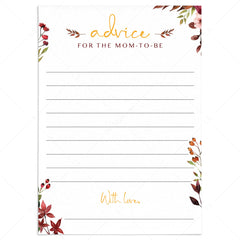 Printable advice for mommy to be cards by LittleSizzle