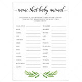 Name that baby animal game printable for neutral baby shower by LittleSizzle