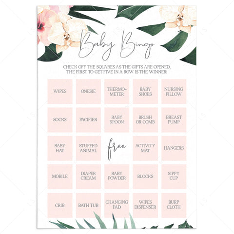 Floral Baby Bingo Cards Printable | Blank cards, prefilled cards and a ...