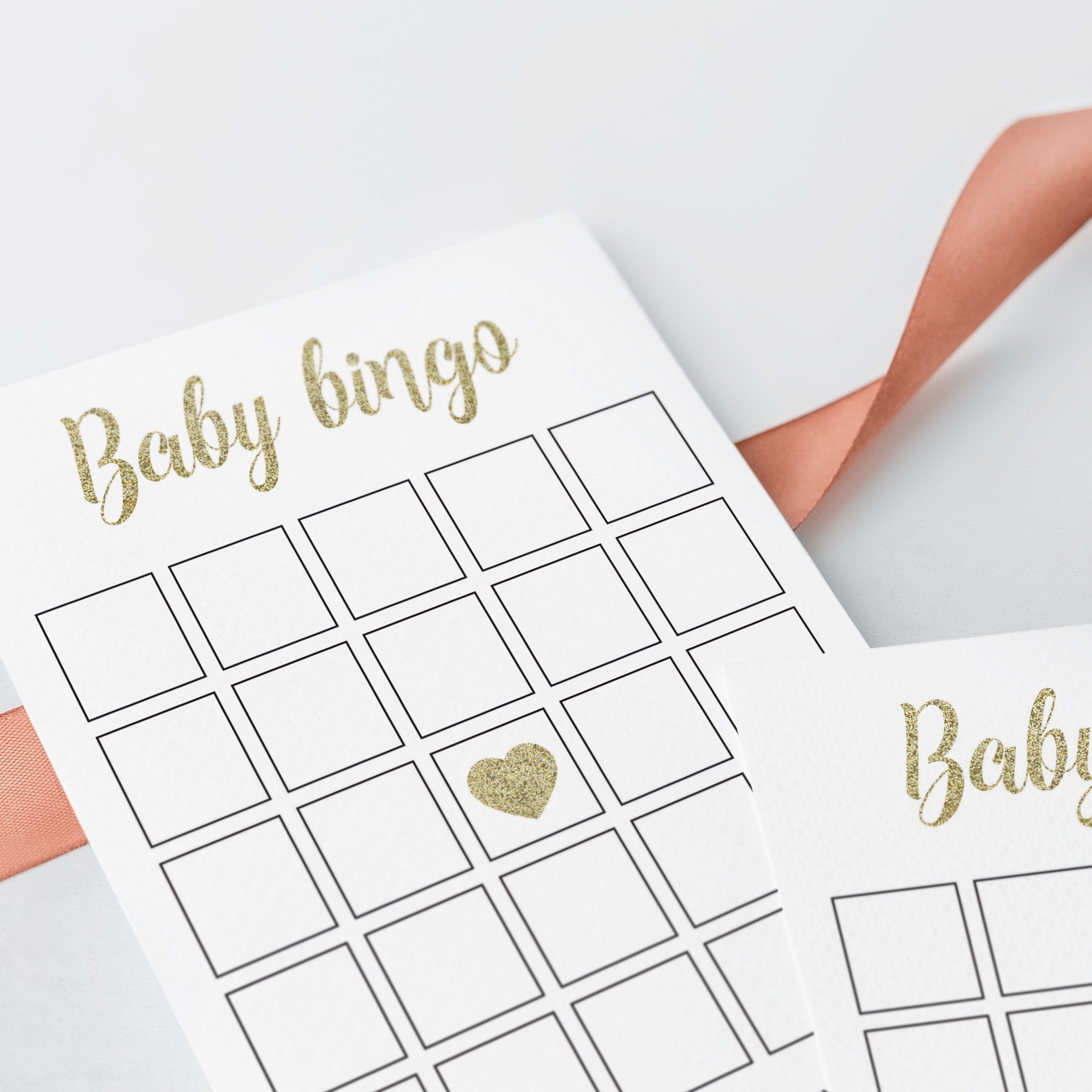 Prefilles baby shower baby bingo games for gold baby shower by LittleSizzle
