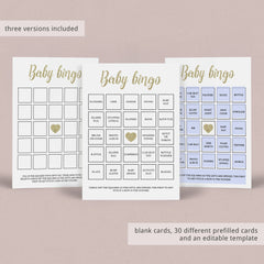 Gold foil baby shower games bingo by LittleSizzle
