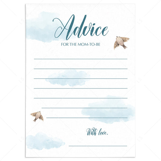 Cloud baby shower advice cards for mom to be by LittleSizzle