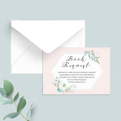 Blush baby shower book request card by LittleSizzle