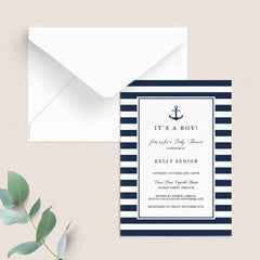 Nautical Baby Shower Invite Template by LittleSizzle