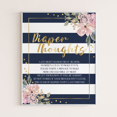 Printable diaper thoughts game for girl shower by LittleSizzle