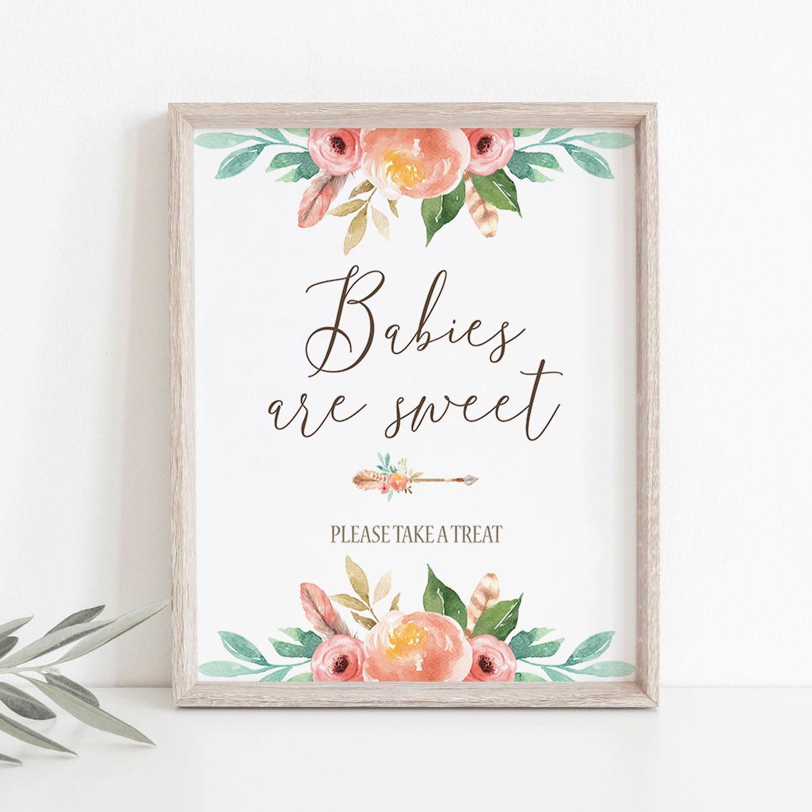 Floral baby shower favors sign download by LittleSizzle