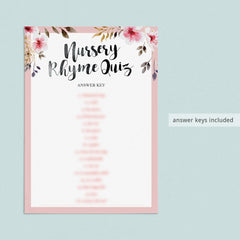 Floral Themed Baby Shower Games Bundle Printable
