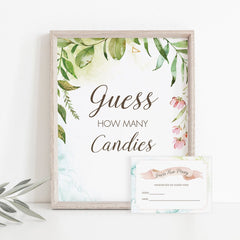 Garden Baby Shower Games Table Signs and Cards Printables