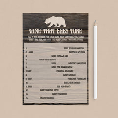 Bear Themed baby shower party games name that baby tune by LittleSizzle