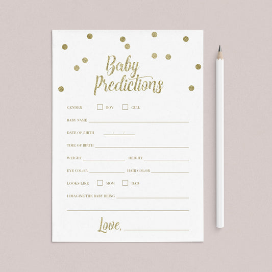 Printable Baby Prediction Card Gender Neutral by LittleSizzle