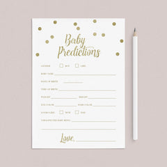 Printable Baby Prediction Card Gender Neutral by LittleSizzle