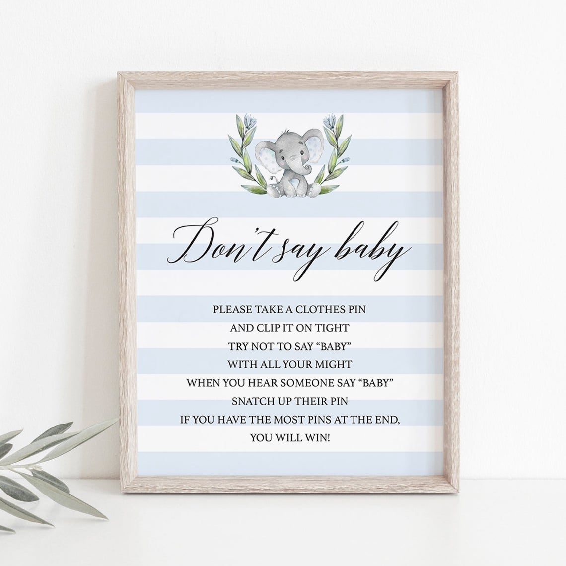 Blue and white baby shower games dont say the word baby by LittleSizzle