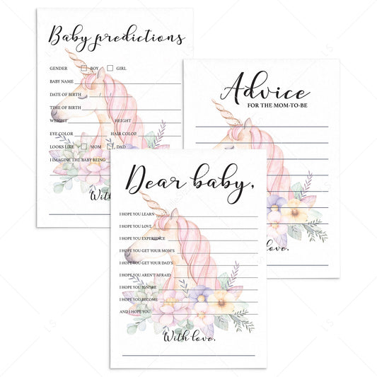 Unicorn baby shower games for girls by LittleSizzle