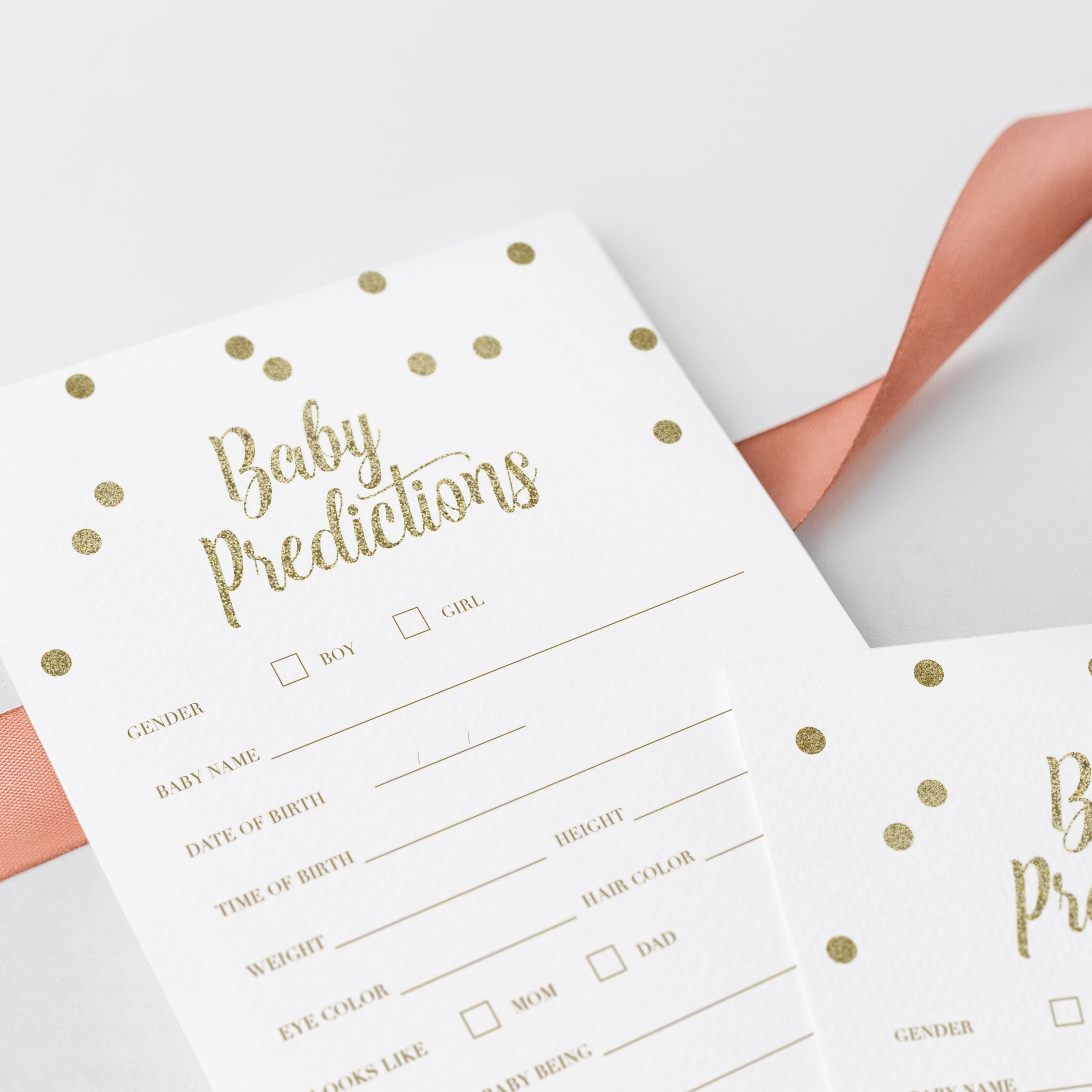 Sparkling Gold Baby Shower Game Card by LittleSizzle