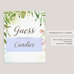 Template for baby shower guess how many game green by LittleSizzle