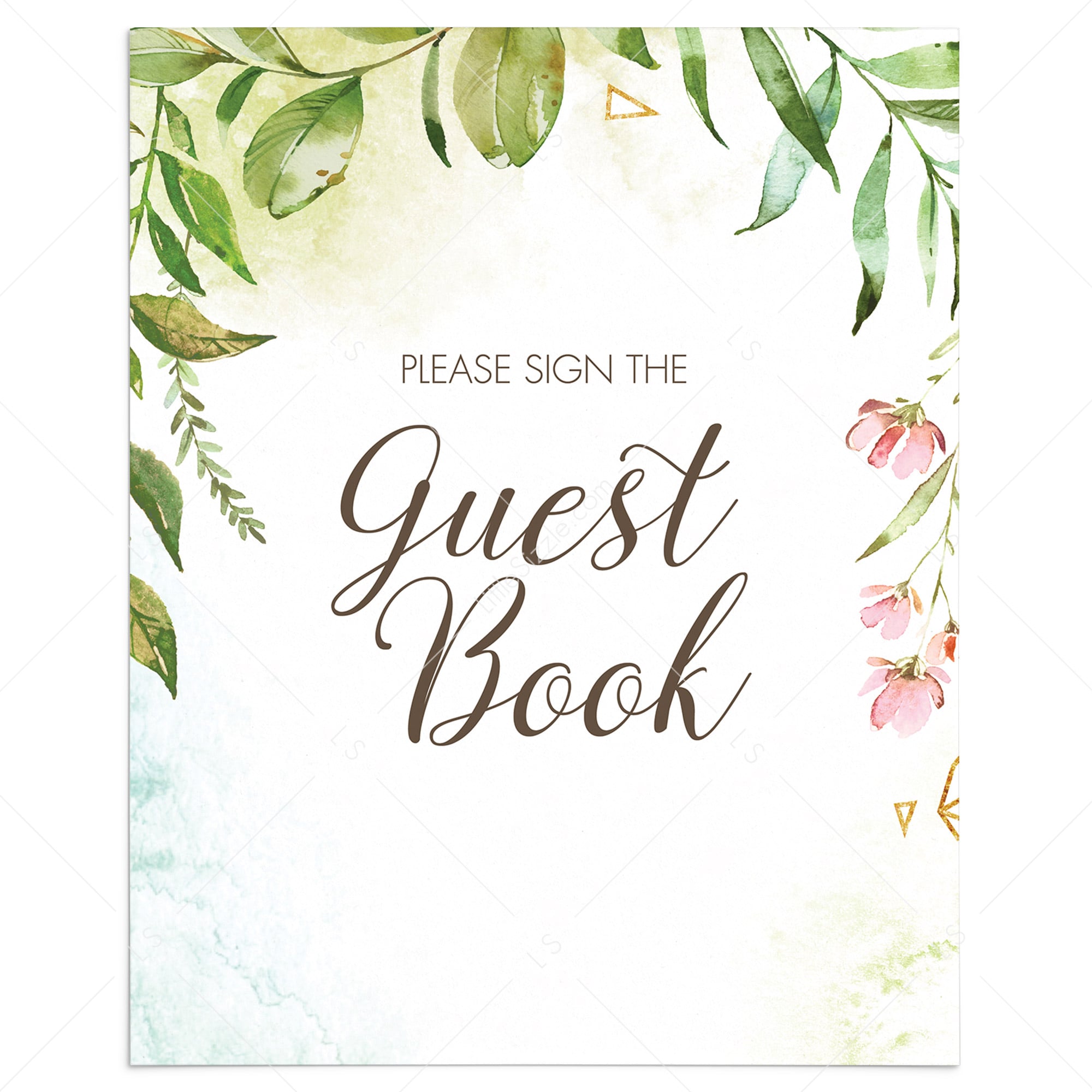 Baby shower guest book sign printable garden themed by LittleSizzle