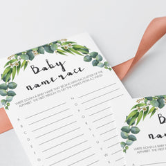 Instant download baby name game for green shower by LittleSizzle