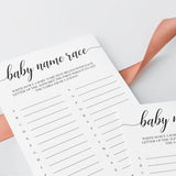 Instant download neutral baby shower games name race by LittleSizzle
