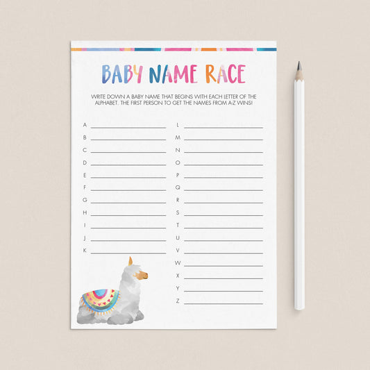 Baby Name Suggestions Game for Baby Shower Printable by LittleSizzle