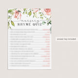 Baby shower game nursery rhyme quiz answers by LittleSizzle