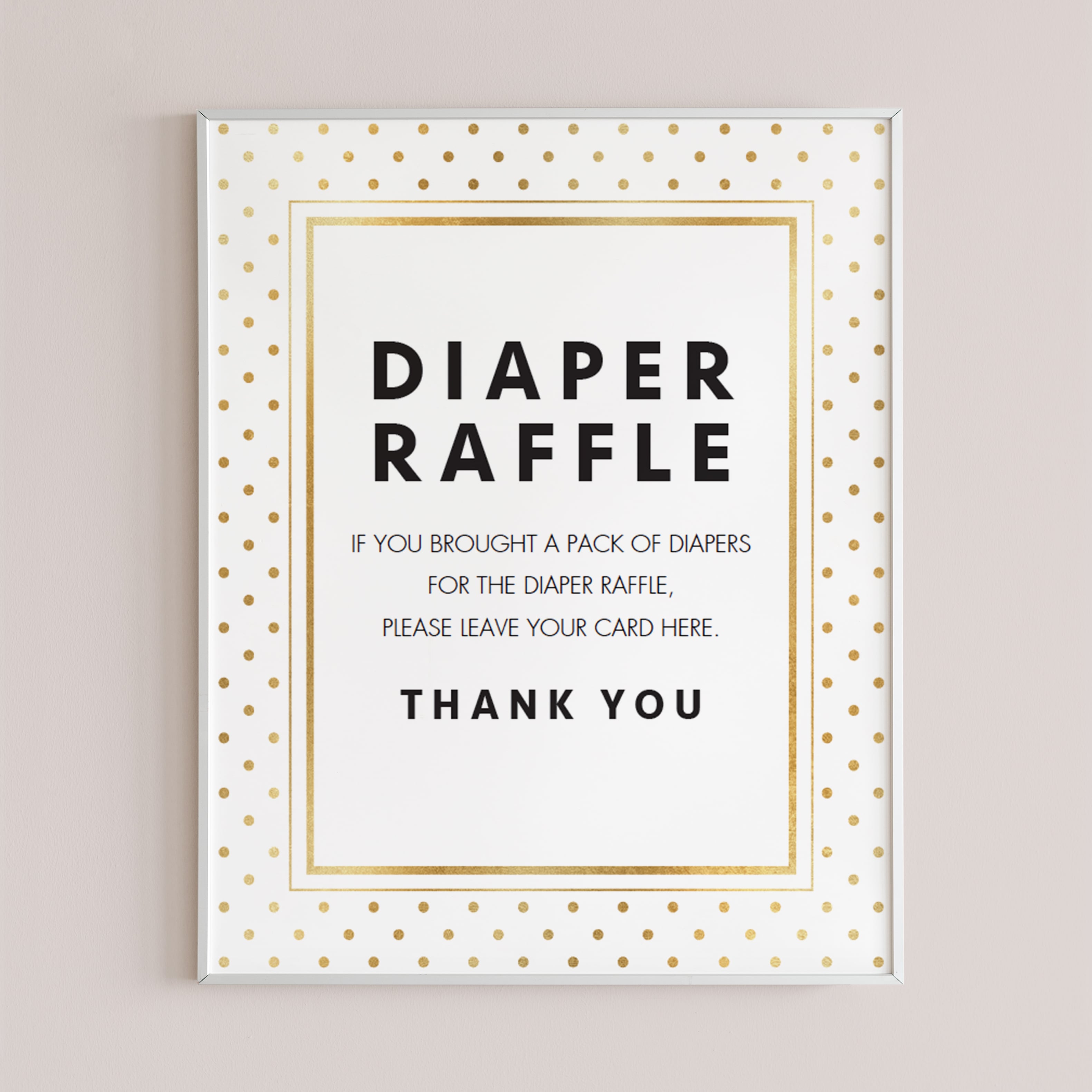 Raffle tickets sign for gold themed shower printable by LittleSizzle