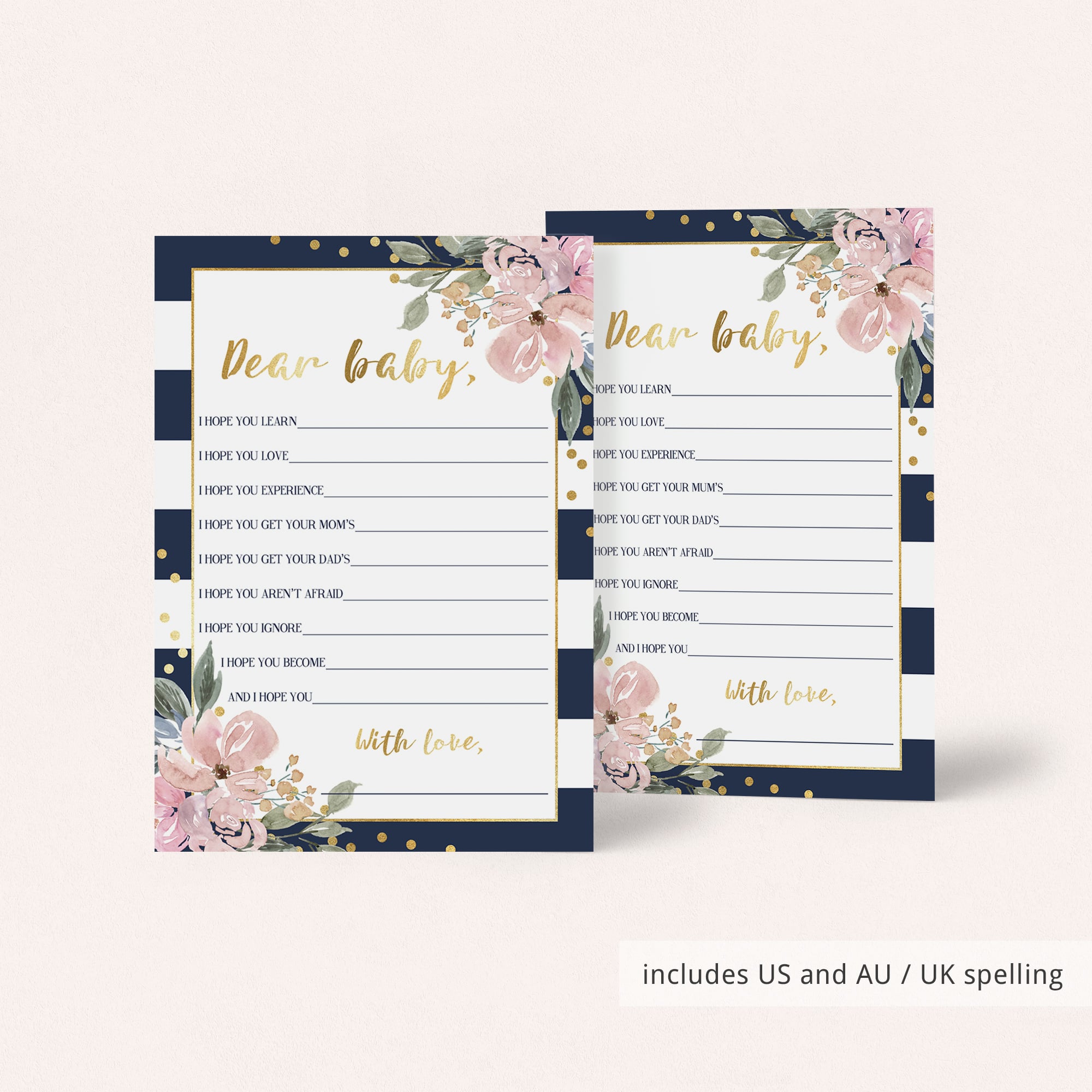 Printable games for navy and gold themed baby showers by LittleSizzle