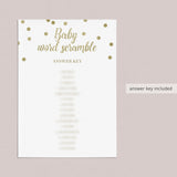 Gold glitter baby shower games to print by LittleSizzle