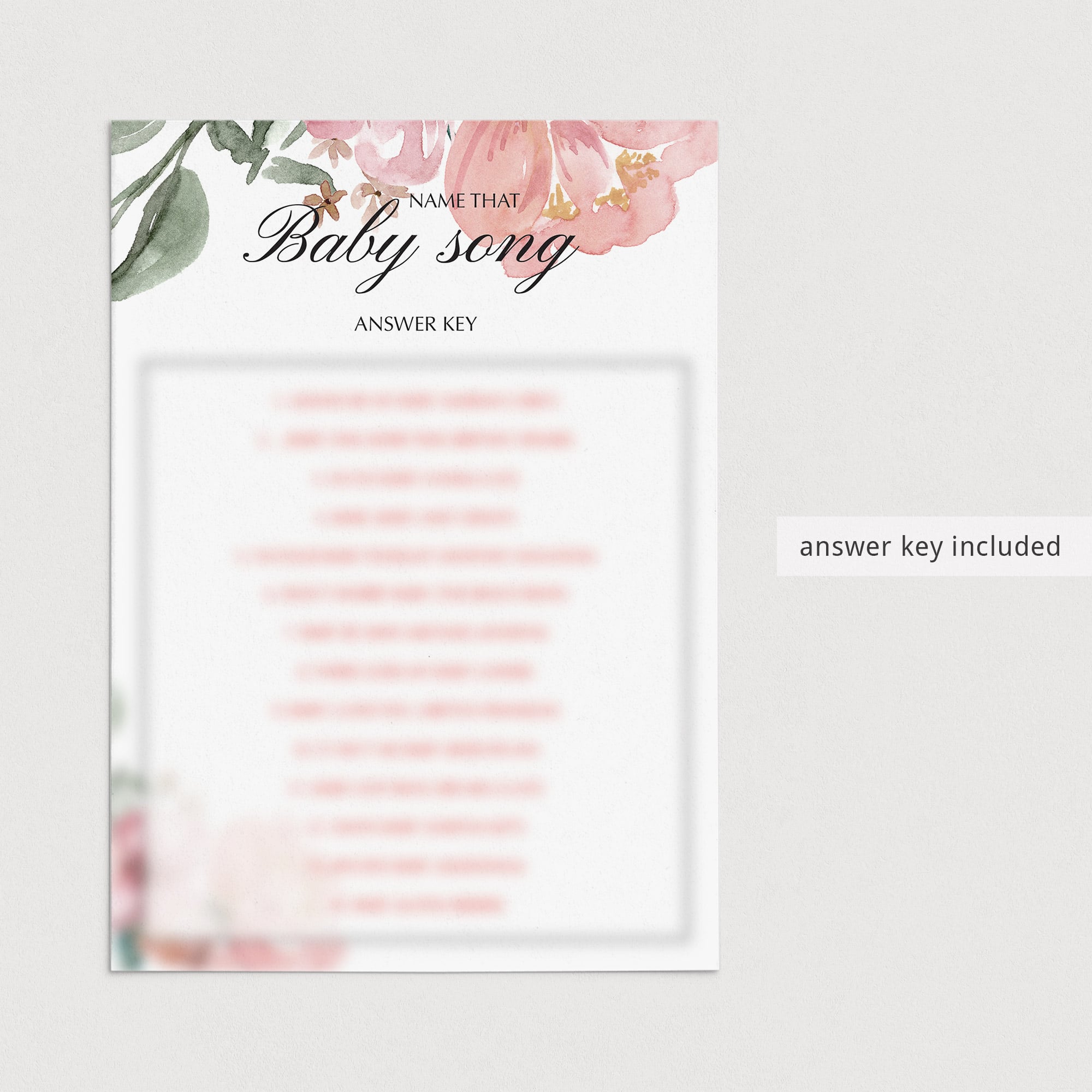 Name the baby song answers baby shower game by LittleSizzle