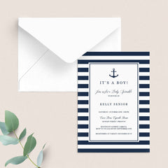 Nautical theme baby sprinkle invitation download by LittleSizzle