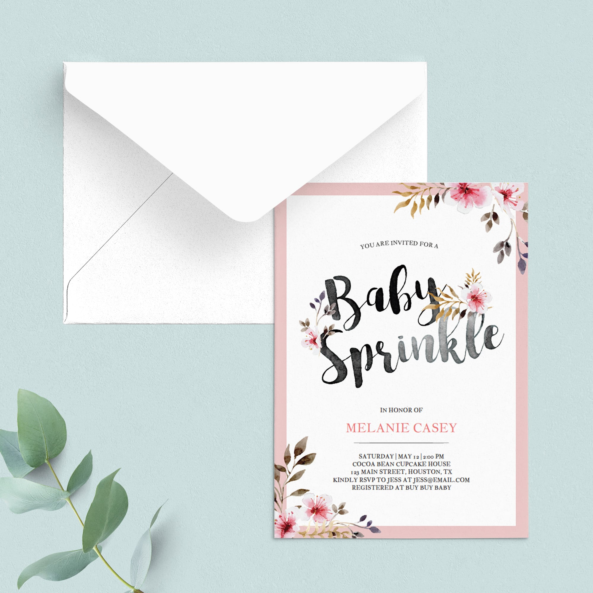 Blush pink baby sprinkle invite download for girls by LittleSizzle