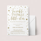 Gold Baby Sprinkle Invitation Set Editable Templates