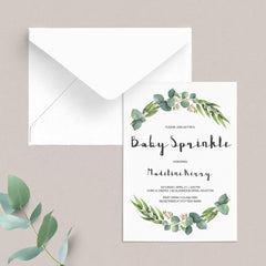 Green baby sprinkle invitation gender neutral party by LittleSizzle