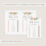 Floral baby shower games printable by LittleSizzle