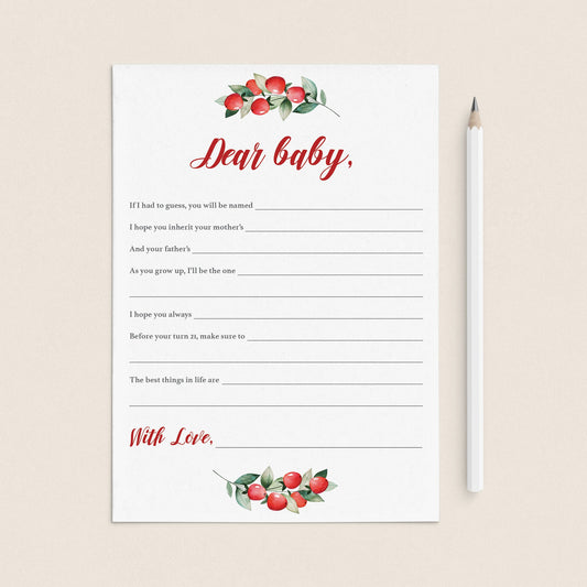 Christmas Baby Wishes Cards Printable by LittleSizzle