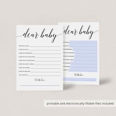 Elegant Wishes for Baby Cards Printable & Fillable PDF