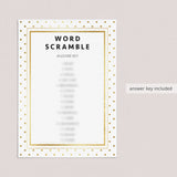 Printable answer key for baby word scramble by LittleSizzle