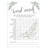 Word Search Printable Gender Neutral Baby Shower Game by LittleSizzle