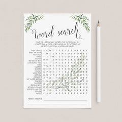 Word Search Printable Gender Neutral Baby Shower Game by LittleSizzle