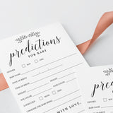 Rustic Minimal Baby Shower Game Predictions for Baby