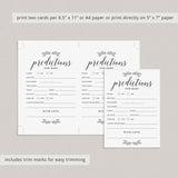 Rustic Minimal Baby Shower Game Predictions for Baby
