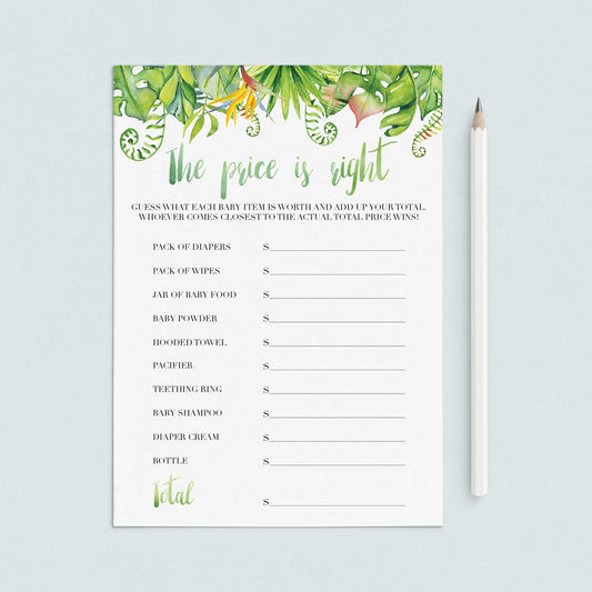 Tropical baby party activity download DIY by LittleSizzle