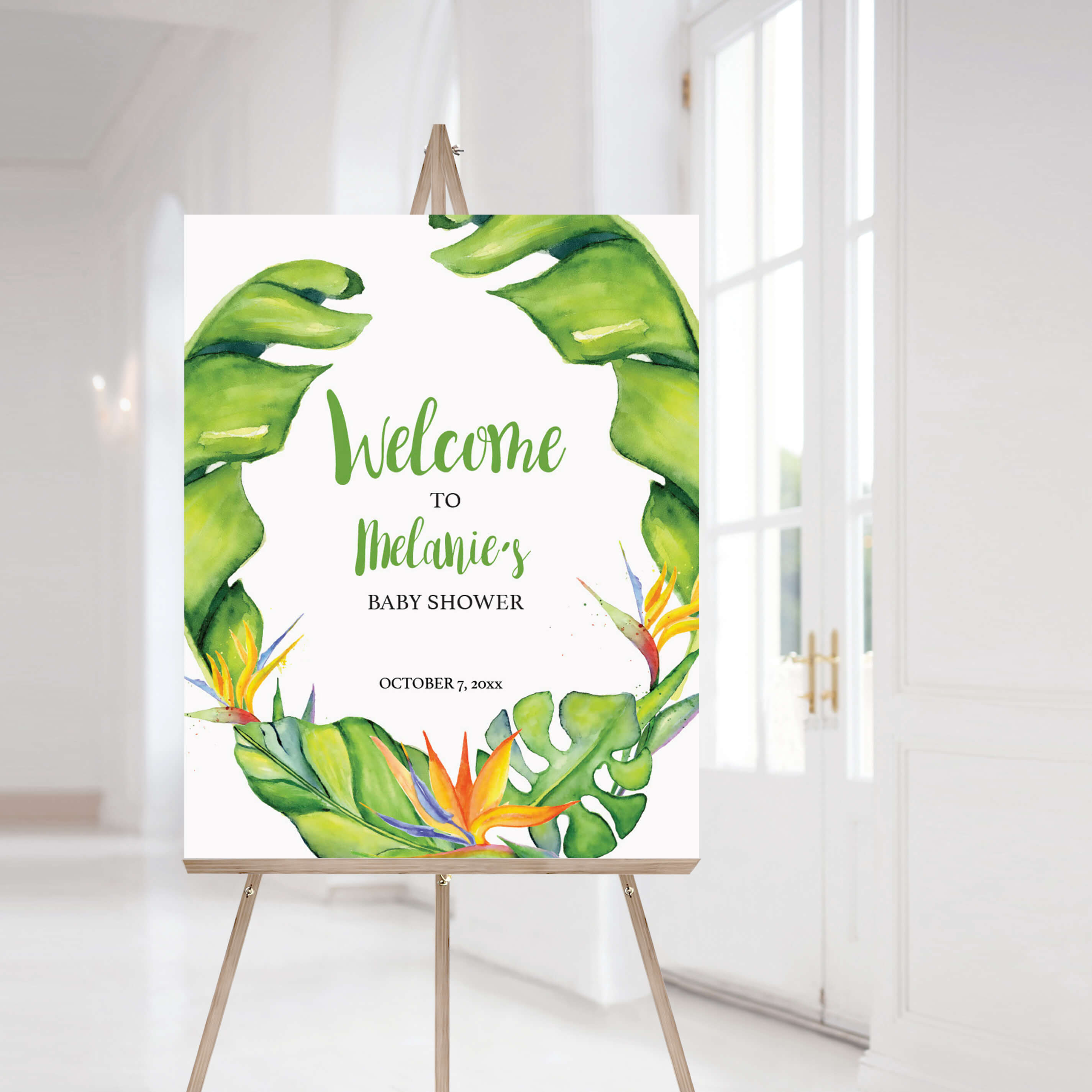Banana Leaf Baby Shower Welcome Sign Printable by LittleSizzle