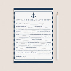 nautical bridal shower madlibs printable by LittleSizzle