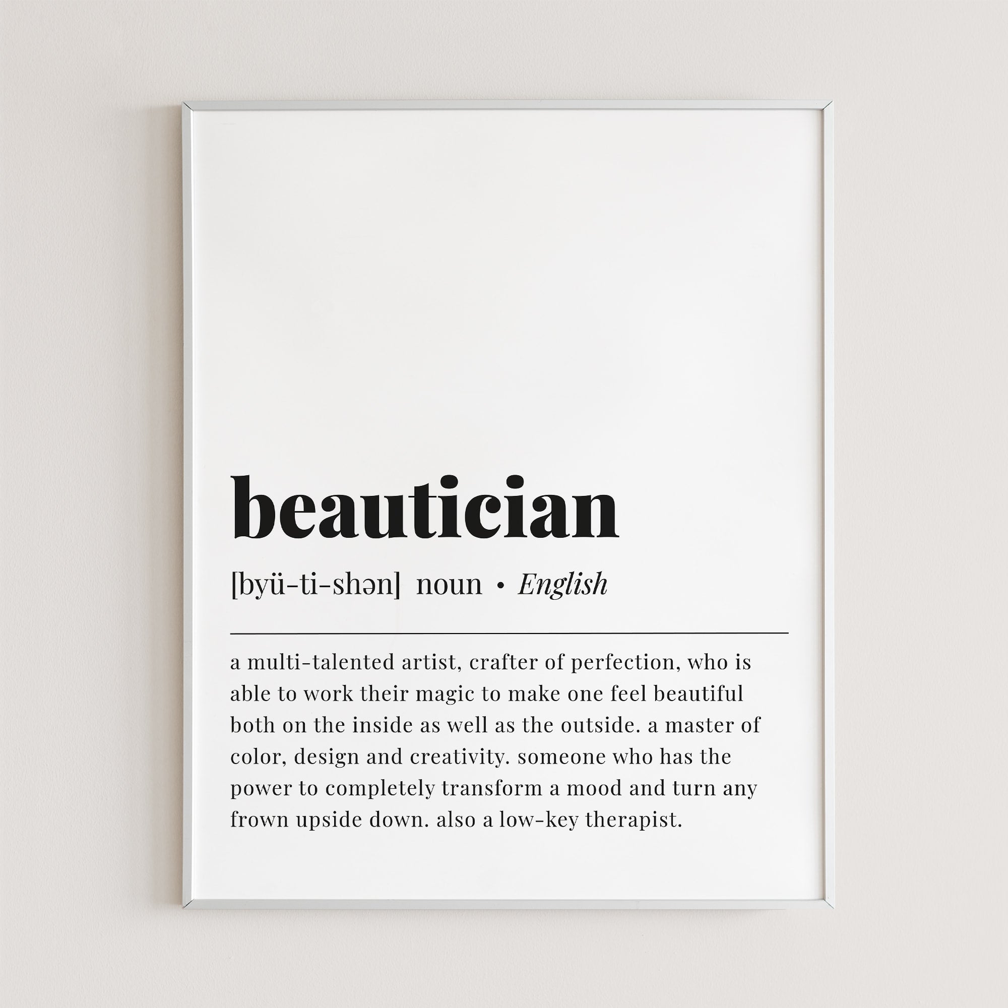 Beautician Definition Print Instant Download by Littlesizzle