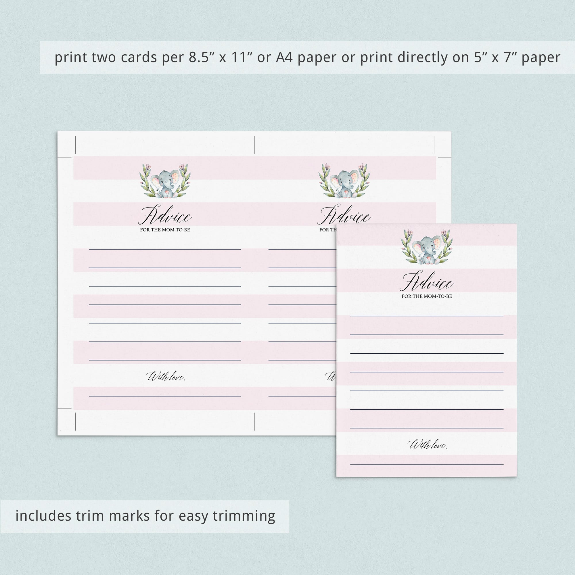 Elephant baby shower printable game by LittleSizzle