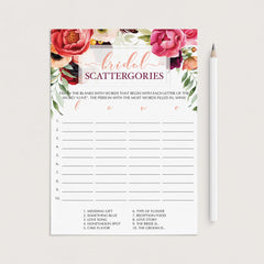 Boho floral bridal shower games printables by LittleSizzle
