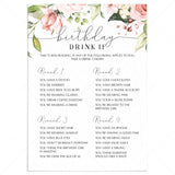 Women's Birthday Party Drinking Game Printable by LittleSizzle